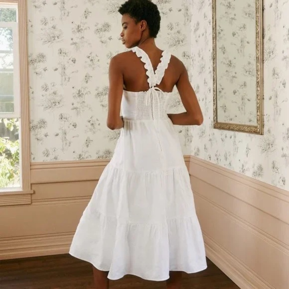 Reformation Montecito Dress White Linen Size 4